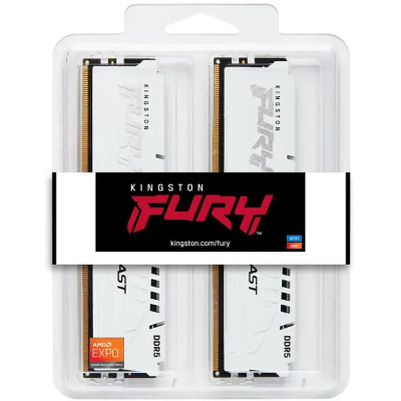 Модуль пам'яті для комп'ютера DDR5 64GB (2x32GB) 5600 MHz Beast White EXPO Kingston Fury (ex.HyperX) (KF556C36BWEK2-64) - фото 5