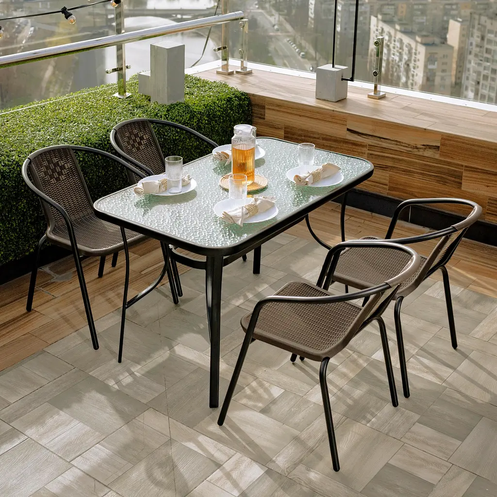 Комплект садових меблів 4Points Siena-4 з прямокутним столом 120x70x70 см - фото 2