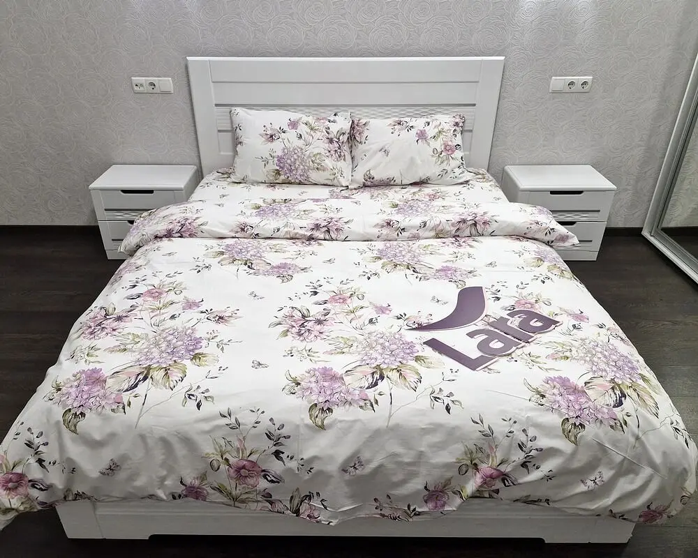 Постільна білизна LARA бязь d11361e160 з простирадлом на резинці 160х200х25 євро 200х220 см - фото 4