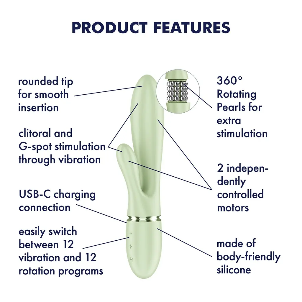 Вибратор-кролик Satisfyer Pearl Bunny 2 Light Green - фото 8