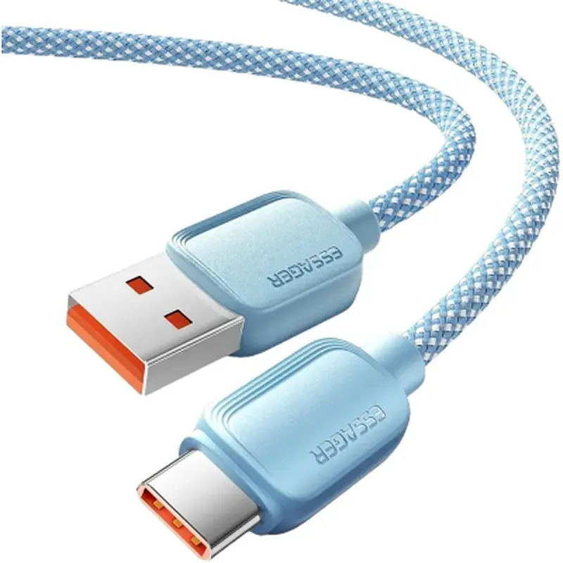 Дата кабель USB 2.0 AM to USB-C 1.0m 100W blue Essager (EXC7A-WL03-P) - фото 3