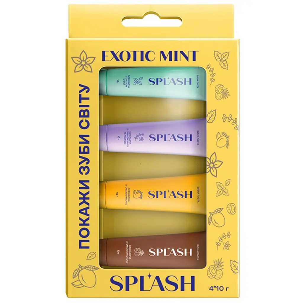 Набір зубних паст Splash Exotic mint 4 шт. по 10 г