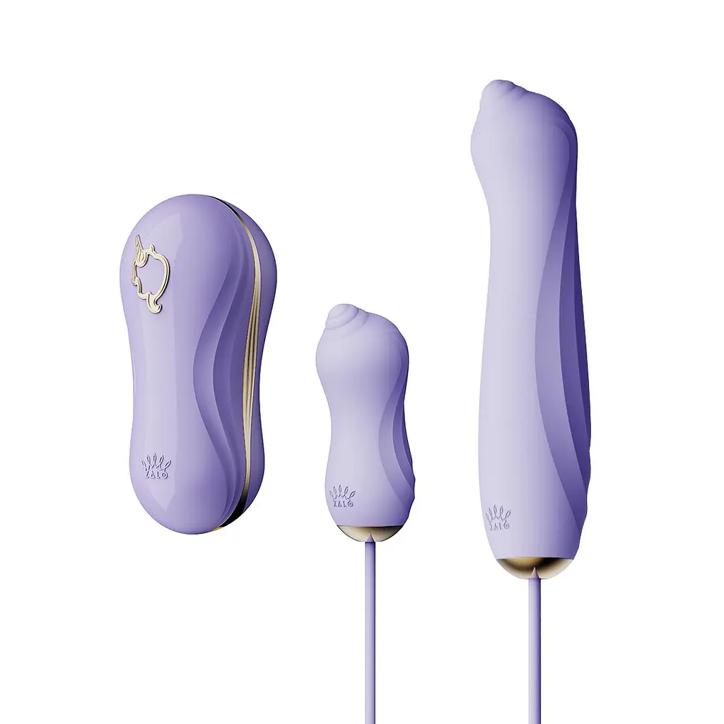 Набір 3в1 Zalo - UNICORN Set Violet, віброяйце, пульсатор, вакуумний стимулятор