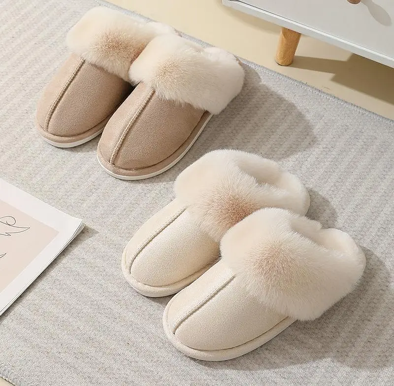 Slippers Жіночі домашні капці з хутром — теплі, м’які, закриті тапочки для дому 38-39 білого кольору KT8003802 - фото 3