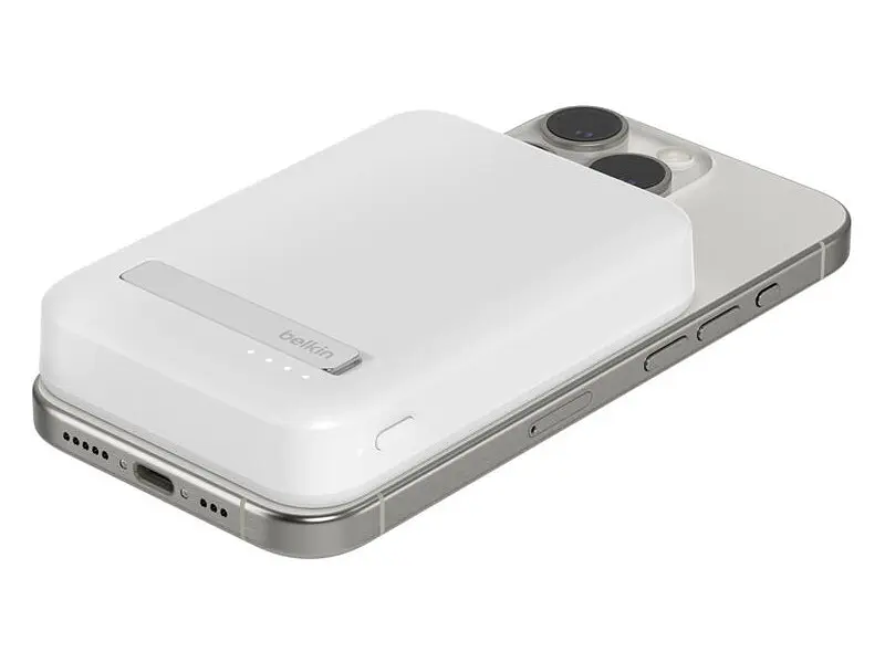 Зовнішній акумулятор (павербанк) Belkin 8000mAh 15W MagSafe Qi2 White (BPD007BTWH) - фото 5