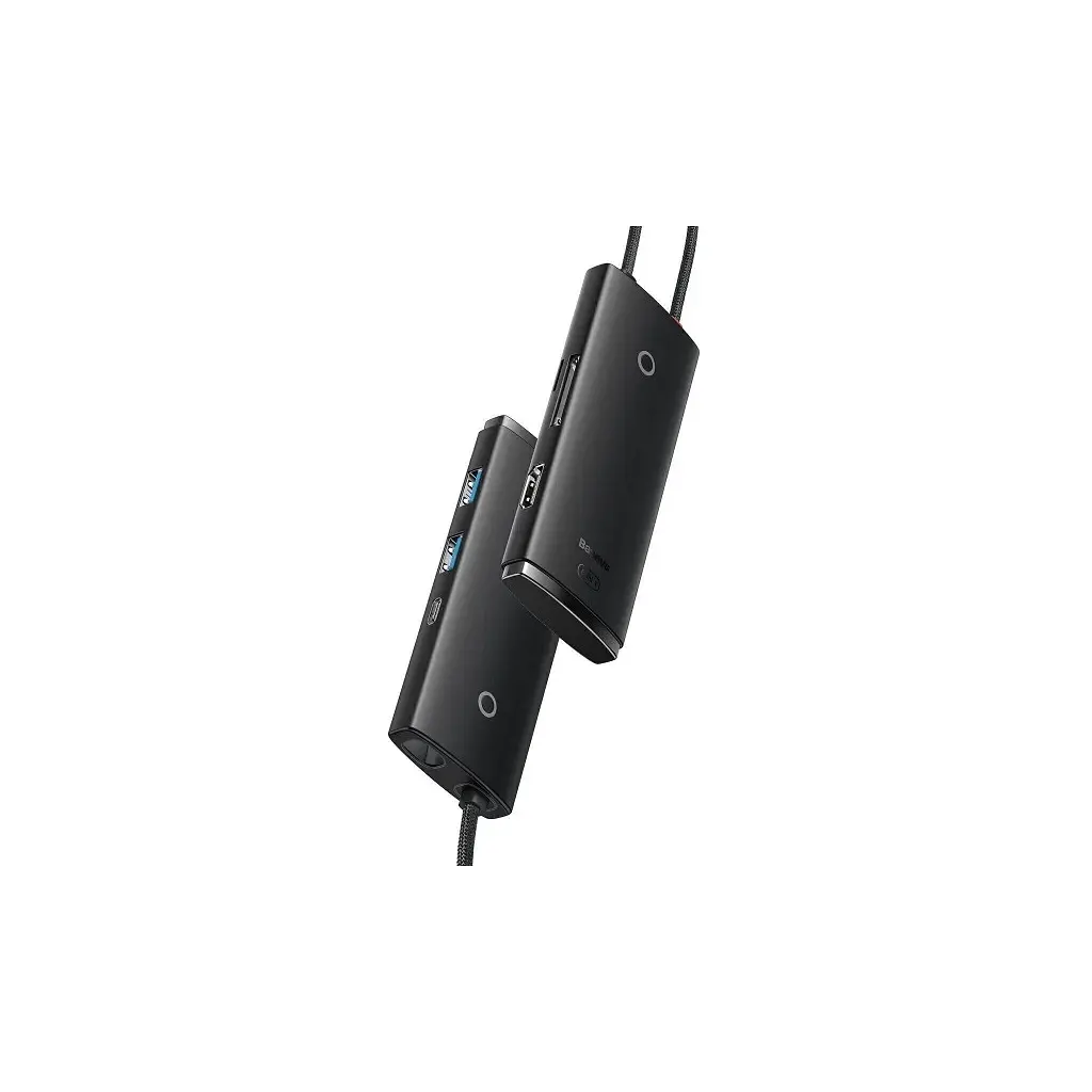 Концентратор Baseus USB-C 6-in-1 HDMI + 2xUSB 3.0 + USB-C + SD/TF black (WKQX050001) - фото 5