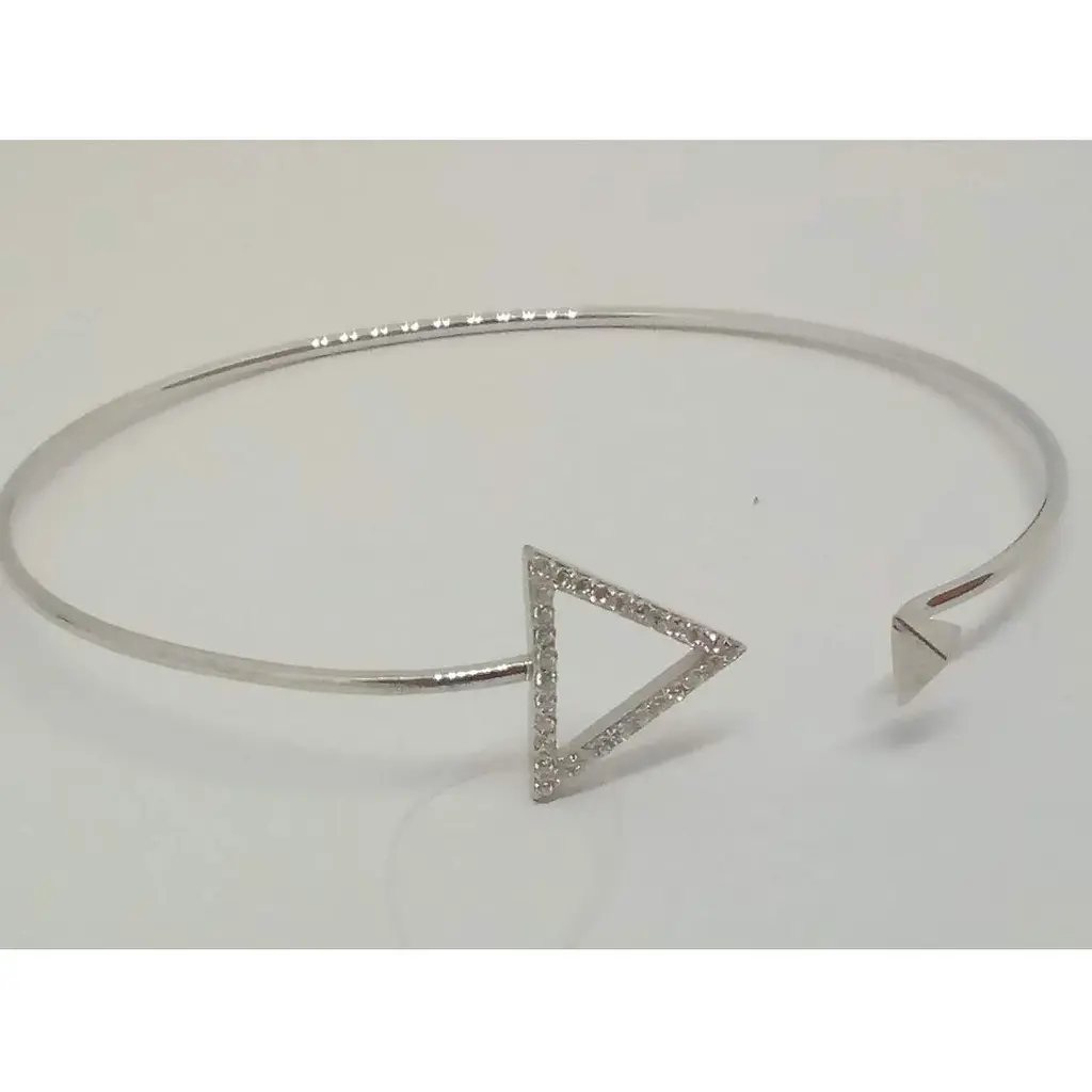 Срібний жорсткий браслет Qvaliz з фіанітами. 905-00874 - фото 2