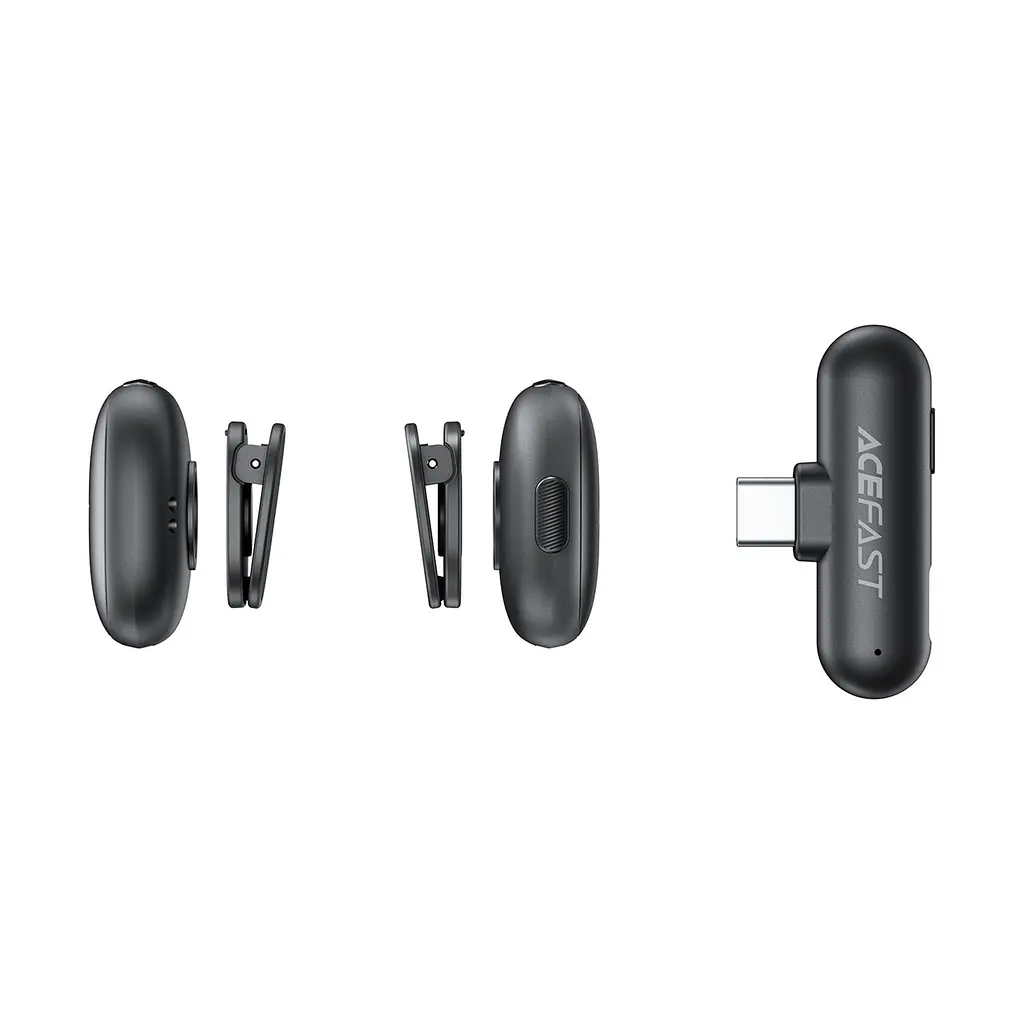 Бездротова мікрофонна система ACEFAST R1 dual-mic (Type-C) Black (6974316284895) - фото 7