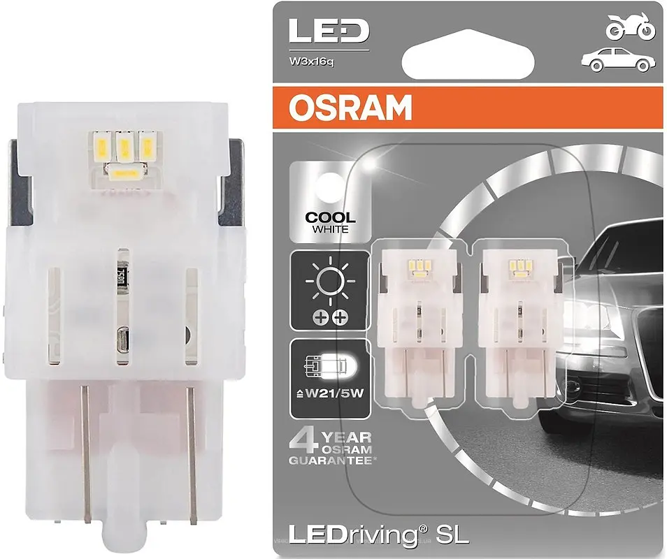 Комплект світлодіодних ламп OSRAM 7515DWP-02B W21/5W 6000K 12V - фото 2