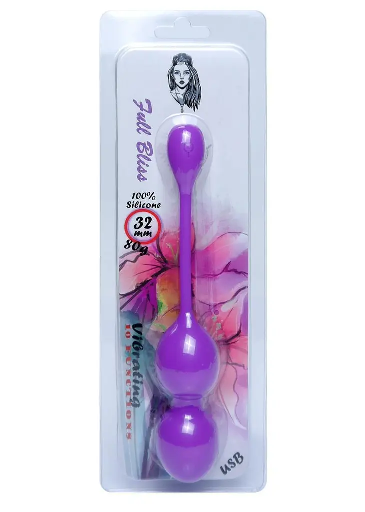 Вагінальні віброкульки Vibrating Kegel Balls Purple, 32 мм, 80 г - фото 4