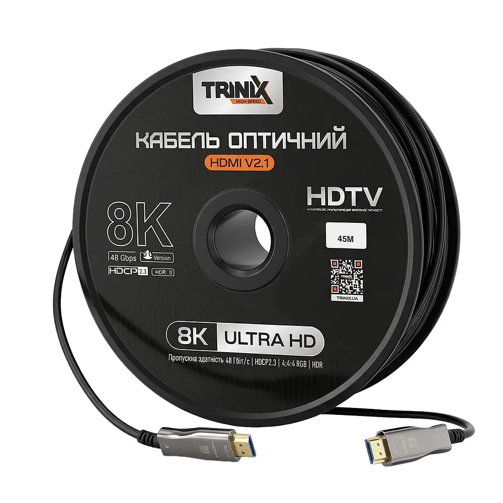 Кабель HDMI V2.1 оптичний 45м Trinix (AOC-HDMI8k-45m) (74-00147) - фото 6