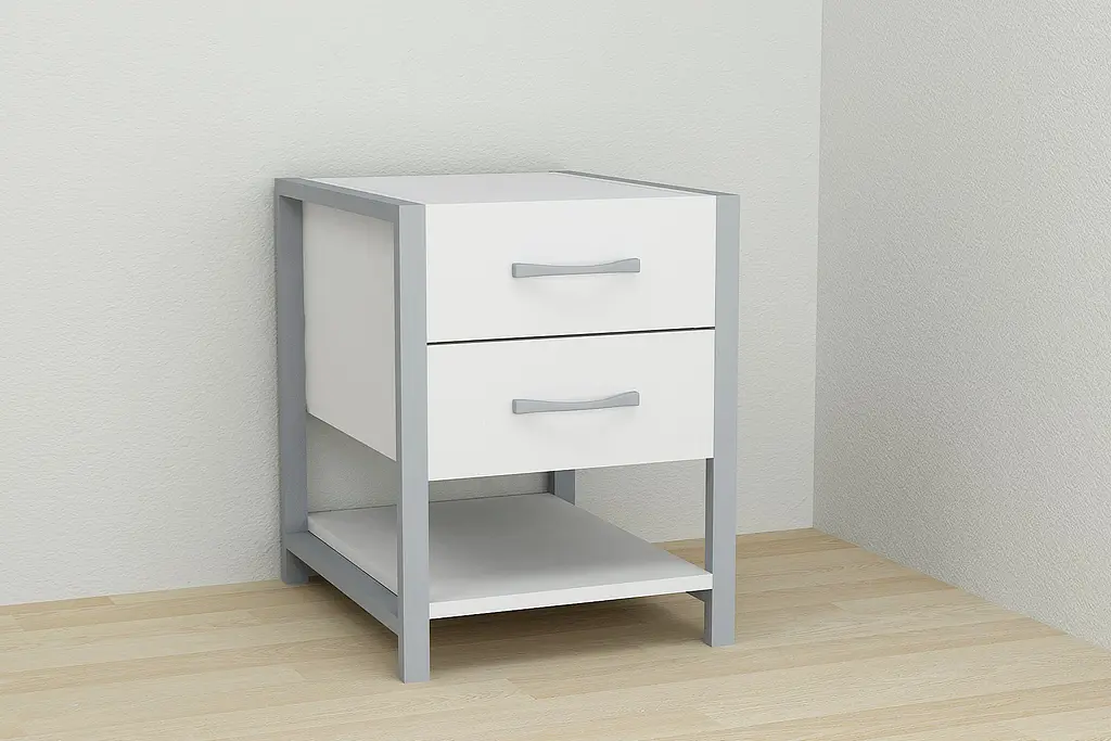Тумба универсальная Ferrum-decor Вивьен 2/1 50x41x40 серый ДСП Белый 16мм (FRD-104181) - фото 3
