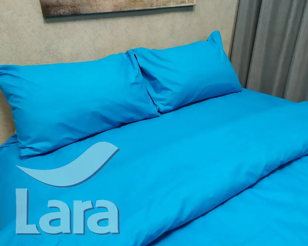 Постільна білизна LARA бязь d11189p Turquoise полуторна - фото 3
