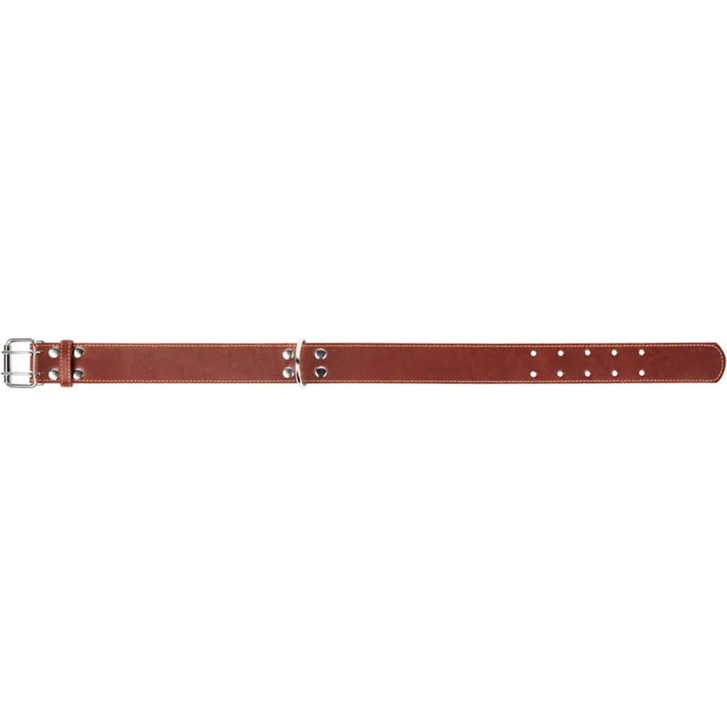 Ошейник двойной Collar, кожа, 56-68х4,5 см, коричневый - фото 4