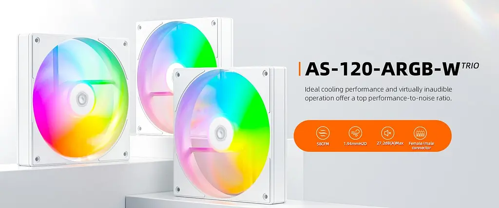 Вентилятор ID-Cooling AS-120-ARGB-W TRIO (AS-120-ARGB-W TRIO) - фото 5