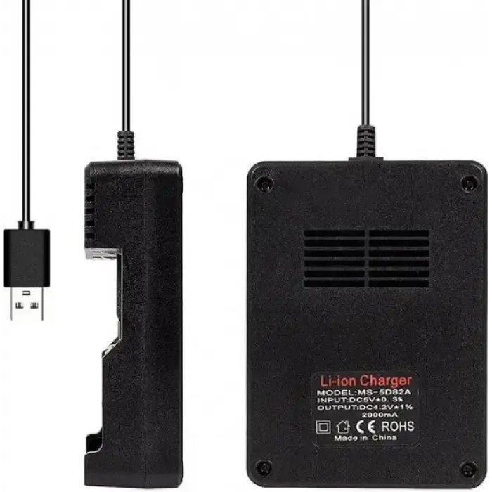 Зарядное устройство для аккумуляторов USB Li-ion Charger MS-5D82A 4.2V/2A с 2 слотами - фото 4