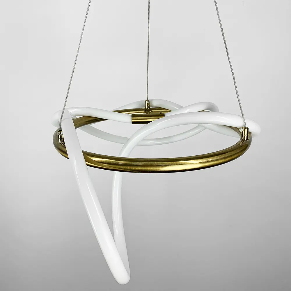 Латунная кольцевая люстра ELISION с гибкой LED лентой Line.F Диаметр 60см - фото 2