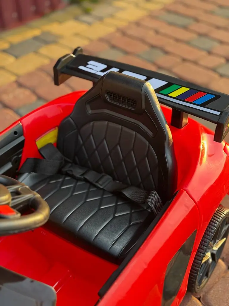 Дитячий електромобіль PRIMA CAR Cabrio 6V 5A (спойлер, пульт, LED-фари, звук, відкривні двері, педаль газу), Червоний - фото 4