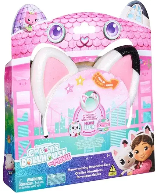 Інтерактивні котячі вушка Габбі Spin Master Gabby's Dollhouse The Movie Meow-mazing Interactive Ears звукові та світлові ефекти від 3 років (SKU-188) - фото 3