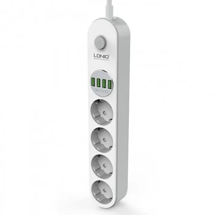 Сетевой удлинитель LDNIO SE4432 на 4 розетки 4 USB 2м Белый - фото 3