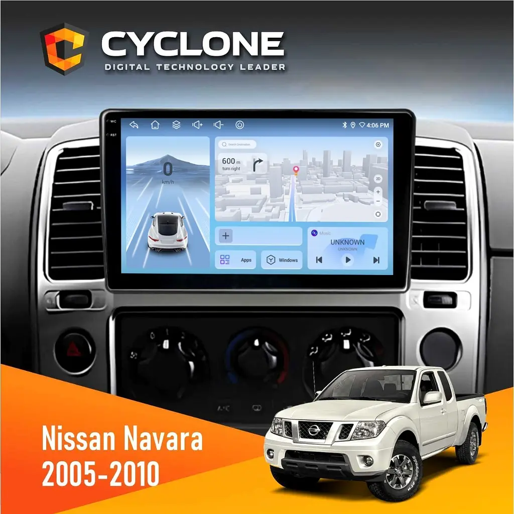 Штатна магнітола Nissan Navara (D40) 2005-2010 Cyclone C9-012 4x64, DSP, 4G Cyclone (НФ-00007973)