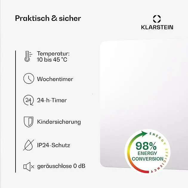 Інфрачервоний обігрівач Klarstein Wonderbeam 900 (10045439) - фото 4