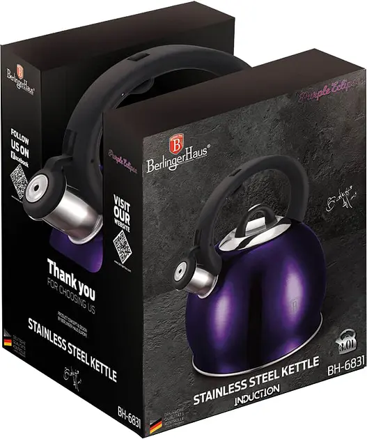 Чайник Berlinger Haus зі свистком фіолетовий 3 л (BH 6831N) - фото 2