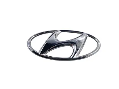 Емблема Hyundai 129х64 мм (2 напрямні зі скотч) Хром (Завод) - фото 4