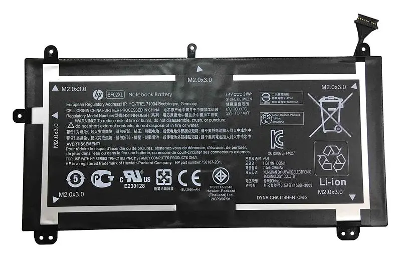 Акумулятор для ноутбука HP SF02XL Pavilion 10-k 7.4V Black 2860 mAh - фото 2