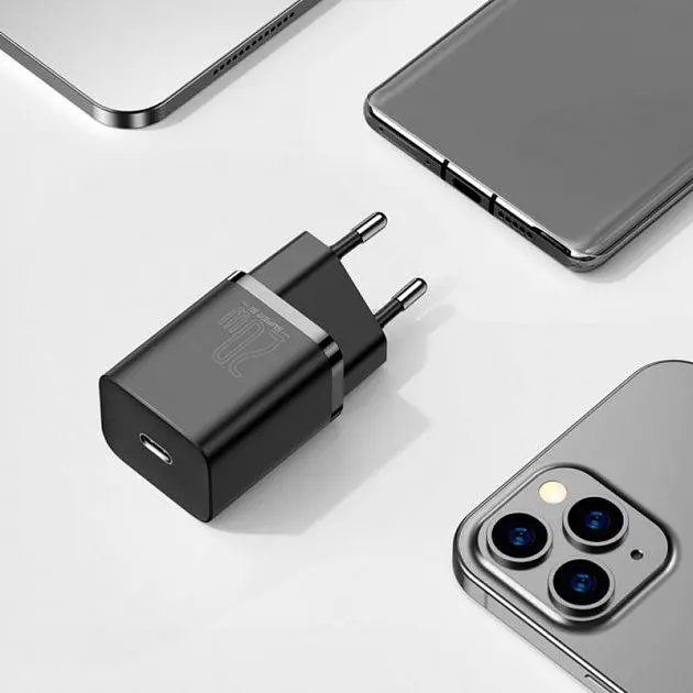 Мережевий зарядний пристрій Baseus Super Silicone PD Charger 20W Black (CCSUP-B01) [66705] - фото 7