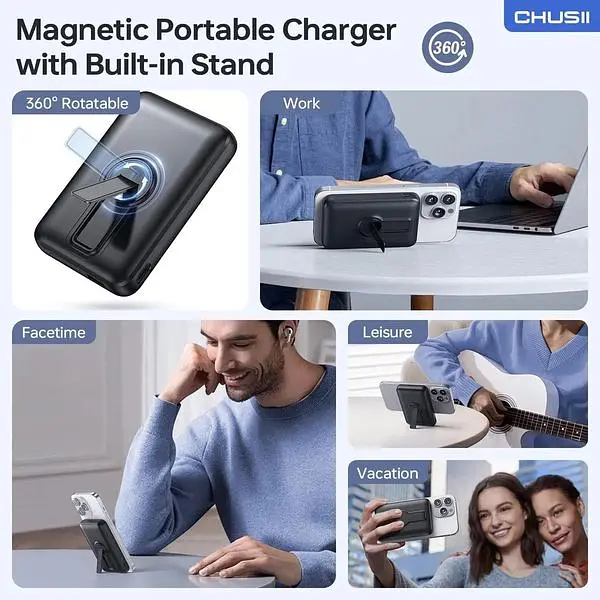 Портативний зарядний пристрій Magsafe бездротовий магнітний ємністю 12000 мАг - фото 6