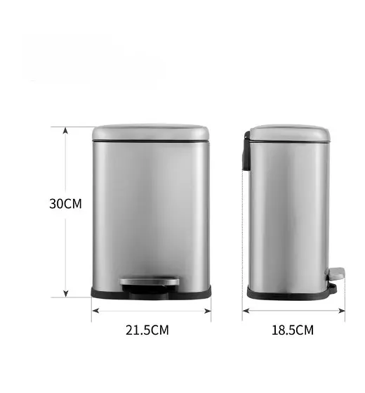 Відро для сміття Mixxus Premium Style-TC0305 SS Color з плавним закриттям прямокутне 5 л нержавійка (MI7060)  - фото 4