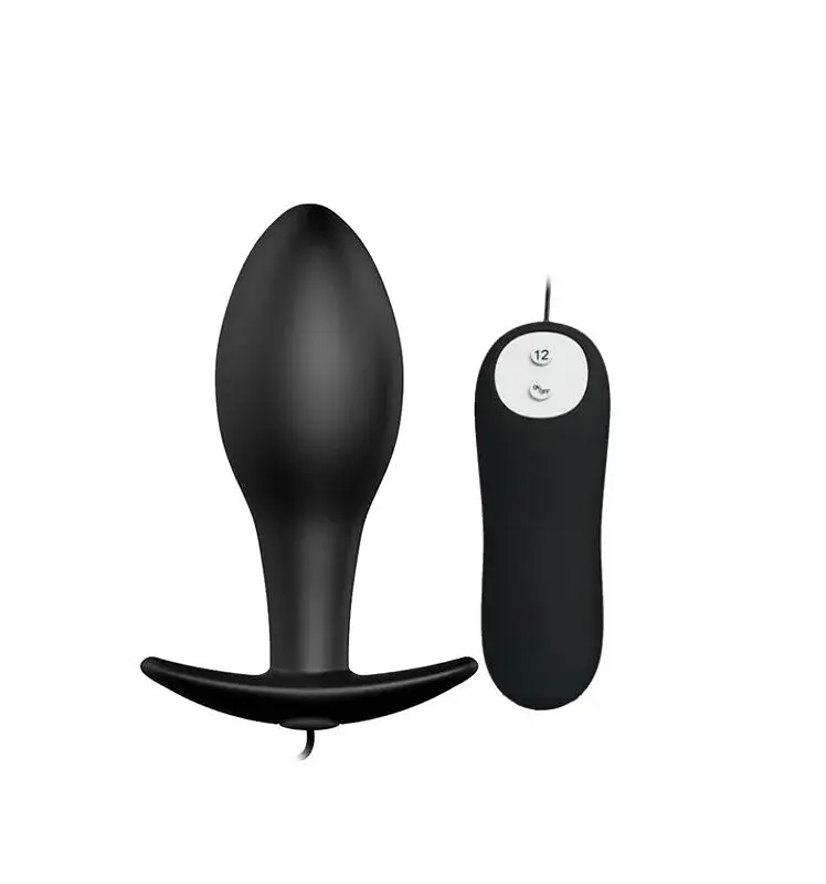 Анальна пробка з вібрацією Pretty Love Vibrating Butt Plug Black, 8,5х3,1 см, чорний