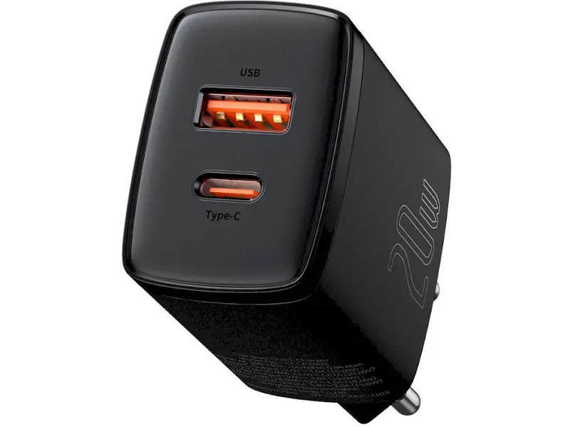 Мережевий зарядний пристрій BASEUS Compact Quick Charger U+C 20 W Black (CCXJ-B01)