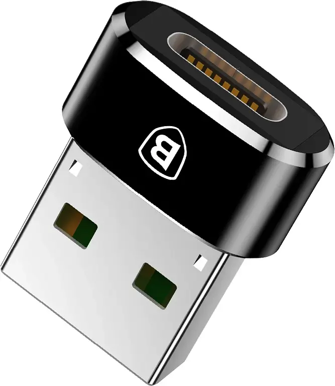 Адаптер Baseus USB Male to Type-C Female Adapter Converter black (CAAOTG-01)
