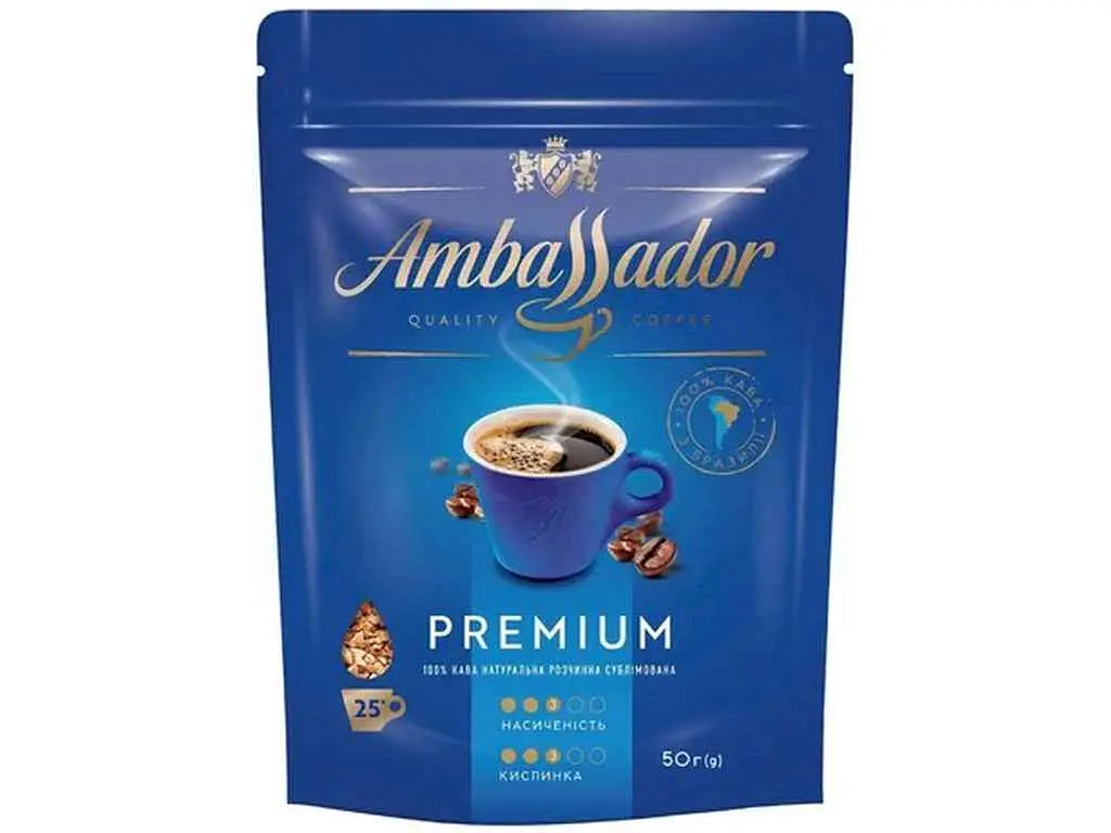 Кава розчинна AMBASSADOR 50г Premium пакет