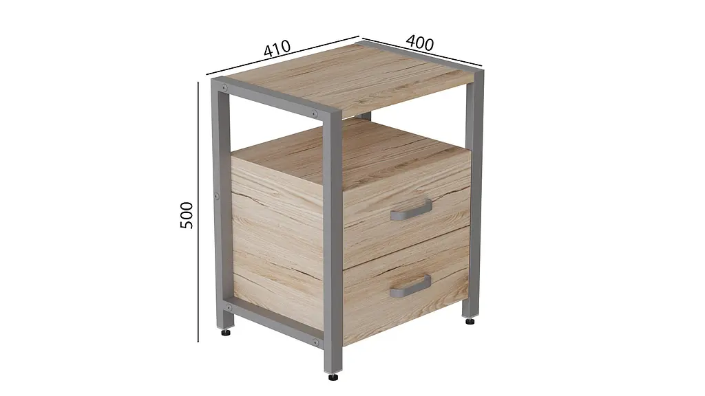 Тумба универсальная Ferrum-decor Вивьен 2/2 50x41x40 серый ДСП Дуб Сан-Марино 16мм (FRD-104167) - фото 2
