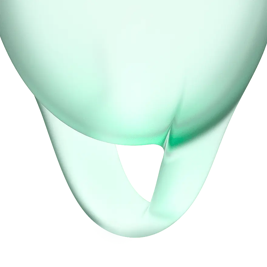 Satisfyer Feel Confident-набір менструальних чаш, 15 мл і 20 мл (світло-зелений) - фото 4