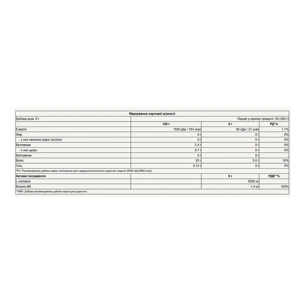 L-глютамін Glutamine 300 г, вишня для відновлення - фото 2