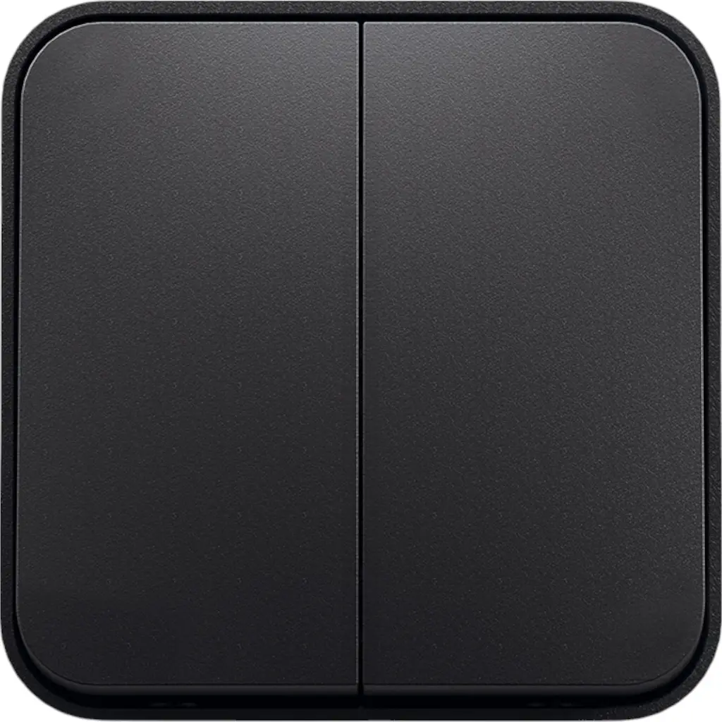 Вимикач зовнішній двоклавішний Videx Binera чорний графіт IP 20 1 шт. - фото 2