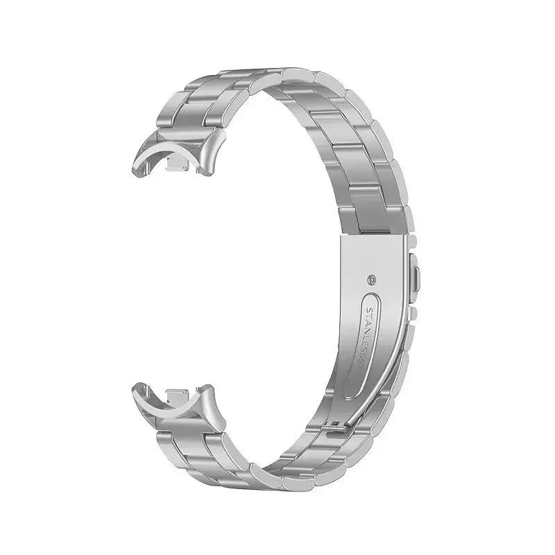 Комплект ремешки Tamister для фитнес-браслета Xiaomi Mi Band 8 и 9 Bead design Silver - Milanese design Black - фото 4