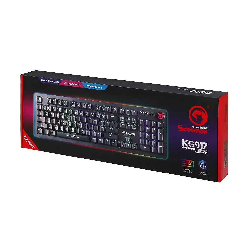 Клавіатура Marvo KG917 Multi-LED Mechanical Blue Switch - фото 6