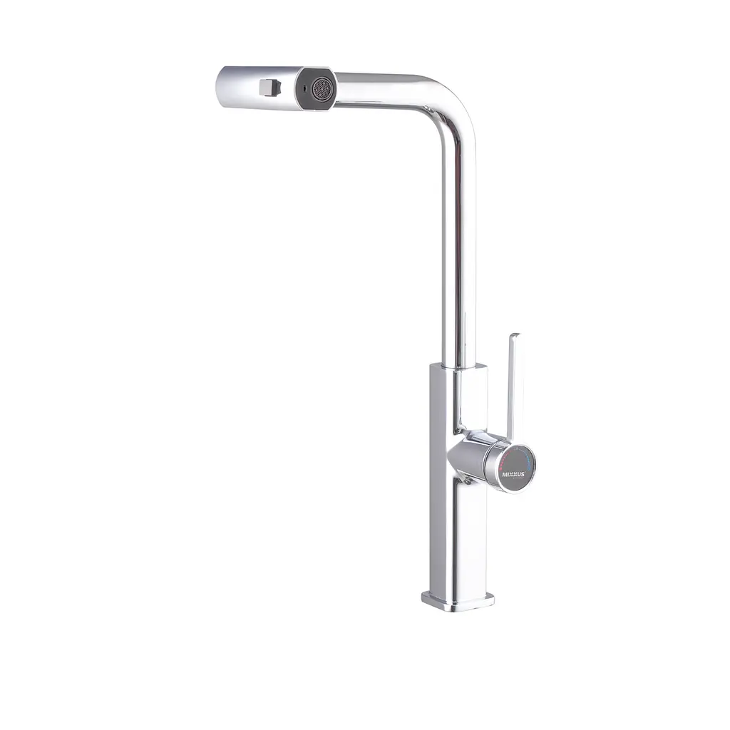 Смеситель для кухни с выдвижным изливом Mixxus Premium Hammer 014 MI6953 Хром - фото 6