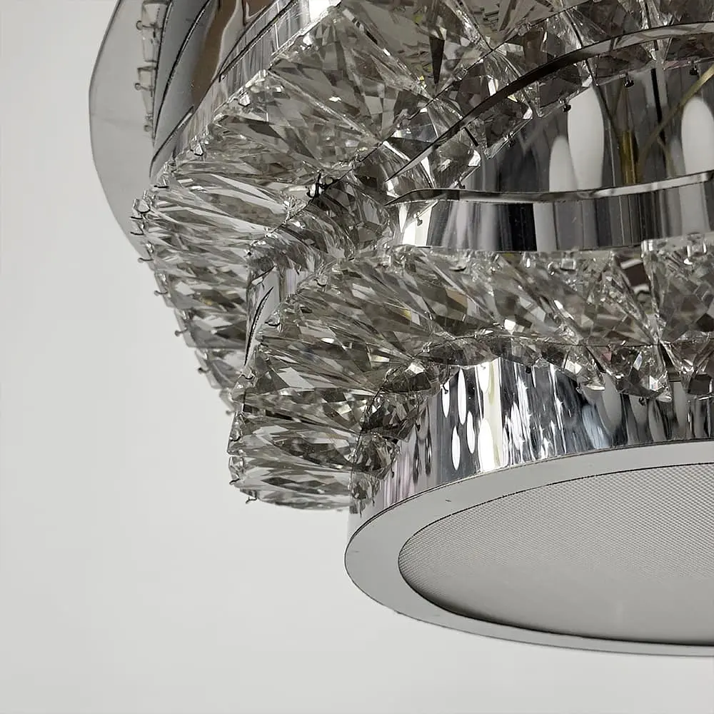 Хромированная потолочная люстра с прозрачным хрусталем Ø 58 см Ст. C 1784/600 | Line F - фото 4