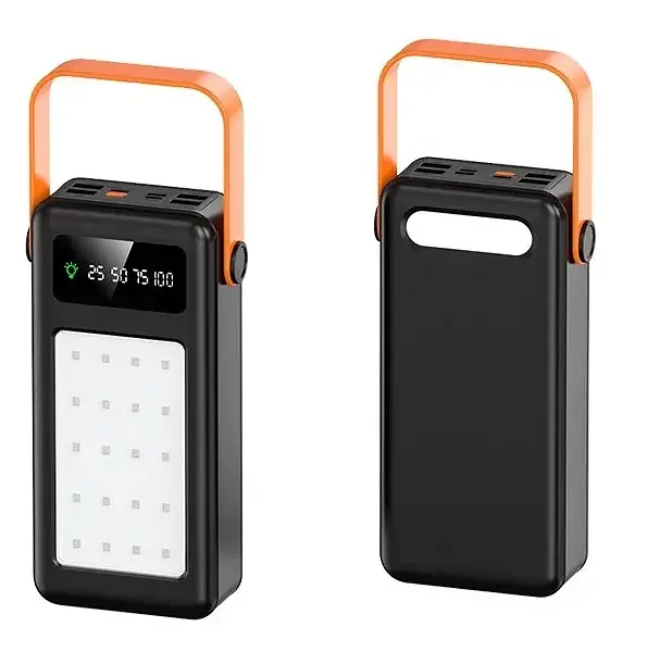 Портативный внешний аккумулятор Bilintong 40000mAh Power Bank + Led лампа Черный - фото 2