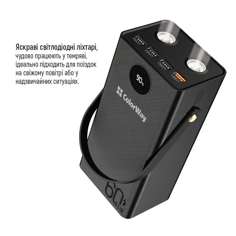 Універсальна мобільна батарея ColorWay Powerful 60000mAh Black (CW-PB600LPA5BK-PDD) - фото 4