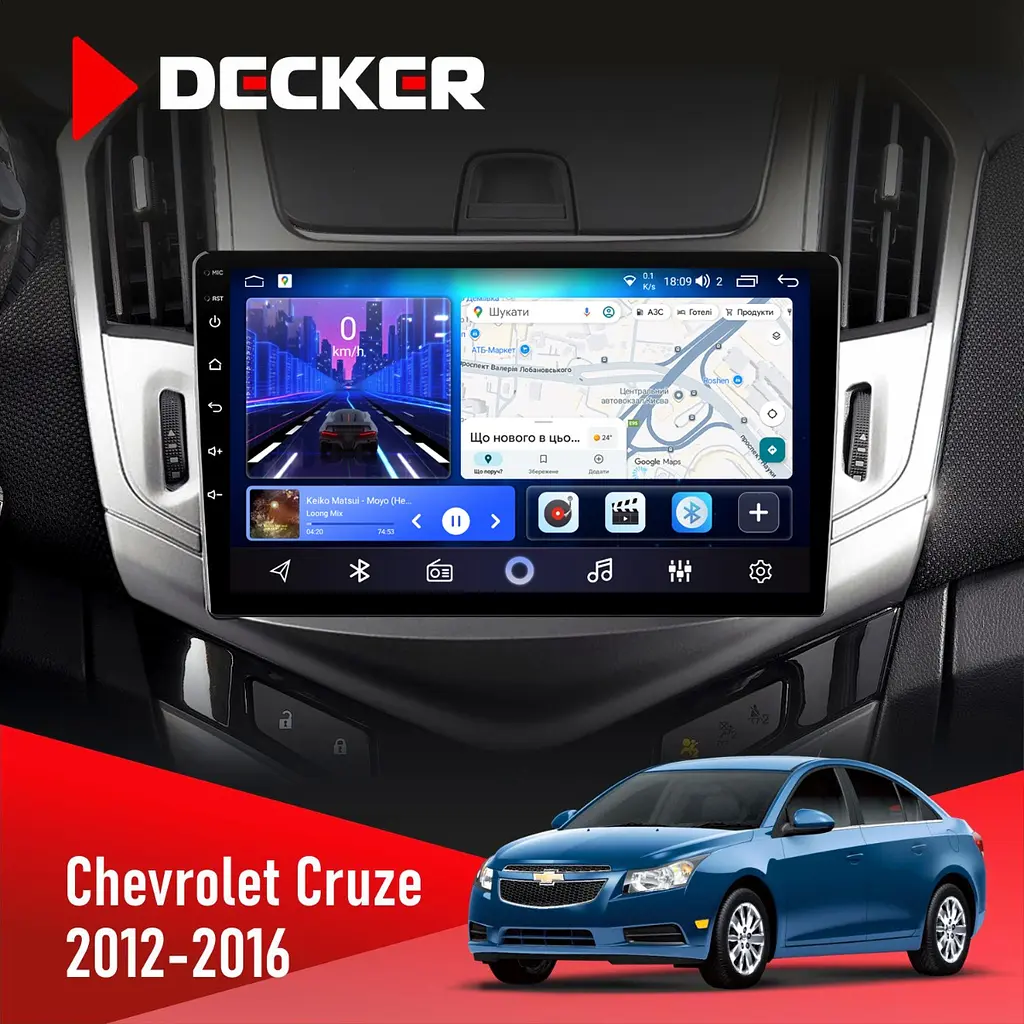 Штатна магнітола Chevrolet Cruze 2012-2016 Decker D9-006 4x64, 4G Decker (НФ-00003524)
