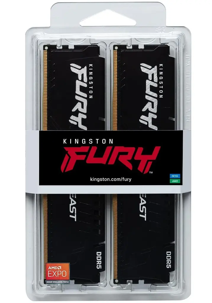 Модуль пам'яті Kingston Fury DDR5 64GB (2x32) 6000MHz Beast Black XMP (KF560C30BBK2-64) - фото 5