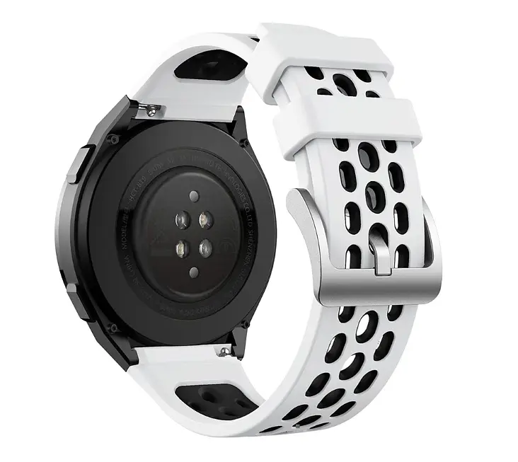 Силіконовий ремінець Primo Perfor Classiс для смарт годинника Huawei Watch GT 2e White/Black - фото 4