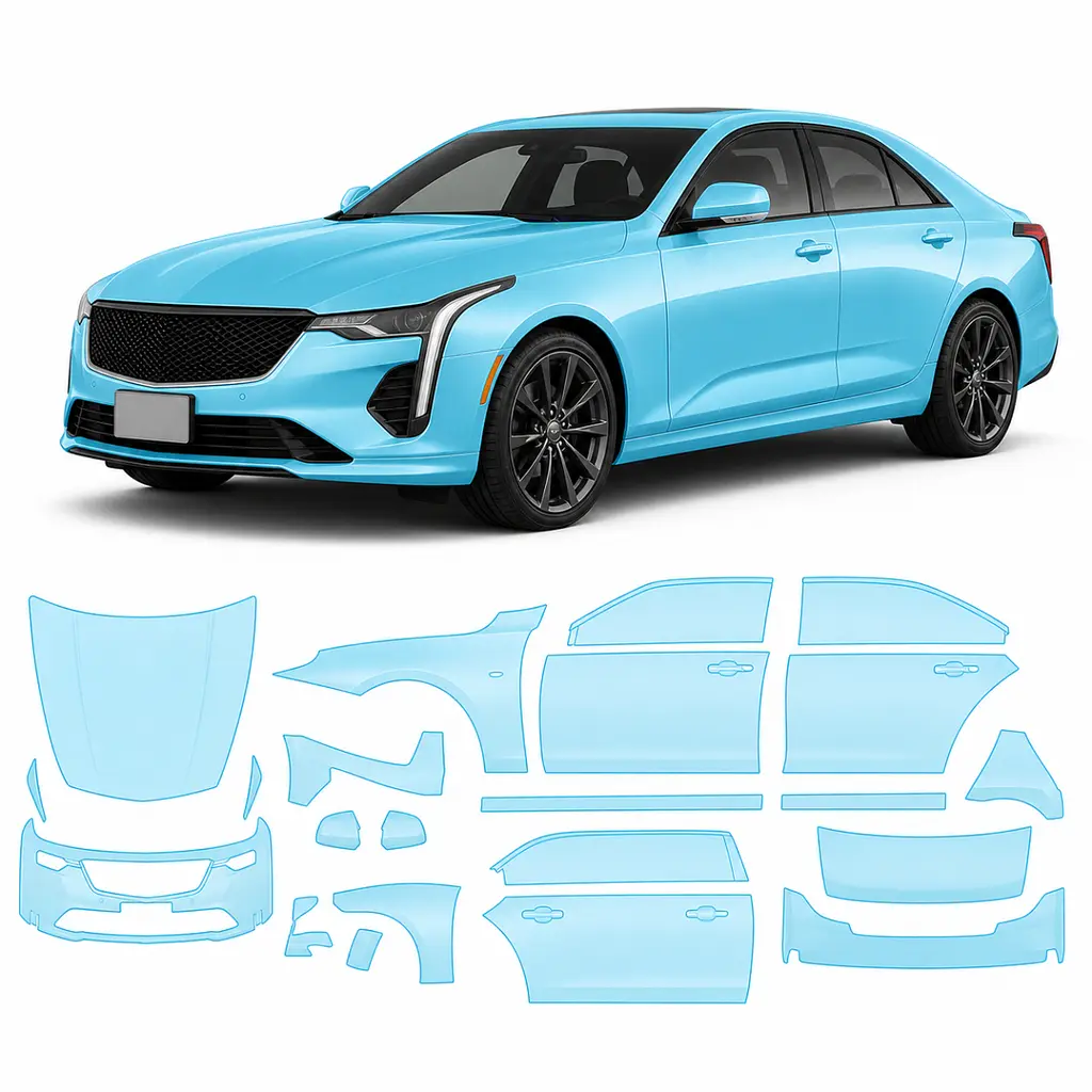 Антигравійна захисна бронеплівка за лекалами для Cadillac CT4 I 2020-2025 - повний кузов